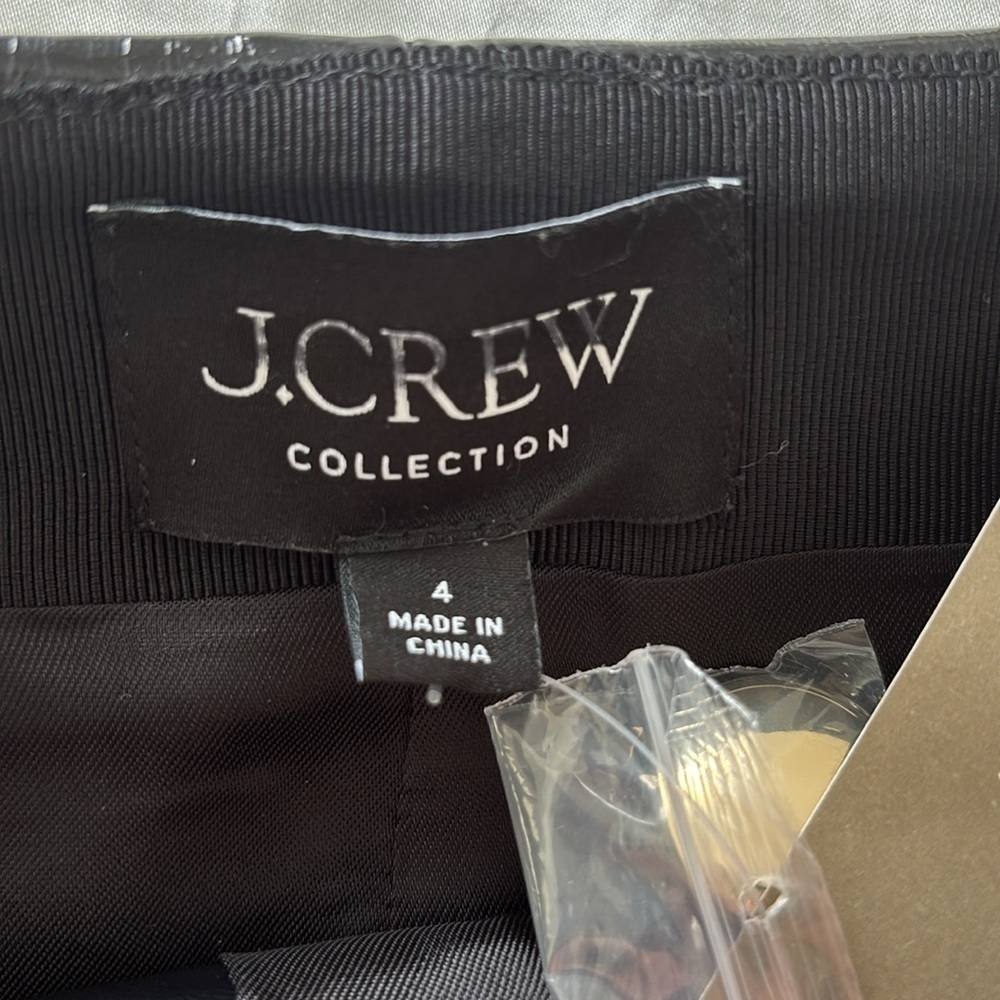 NWT J. Crew Collection black faux patent leather mini skirt size 4 - Picture 9 of 12